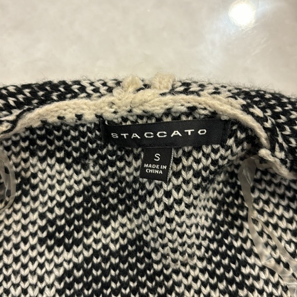 Long length beige black animal print over sized sweater / cardigan Size S - Picture 6 of 6